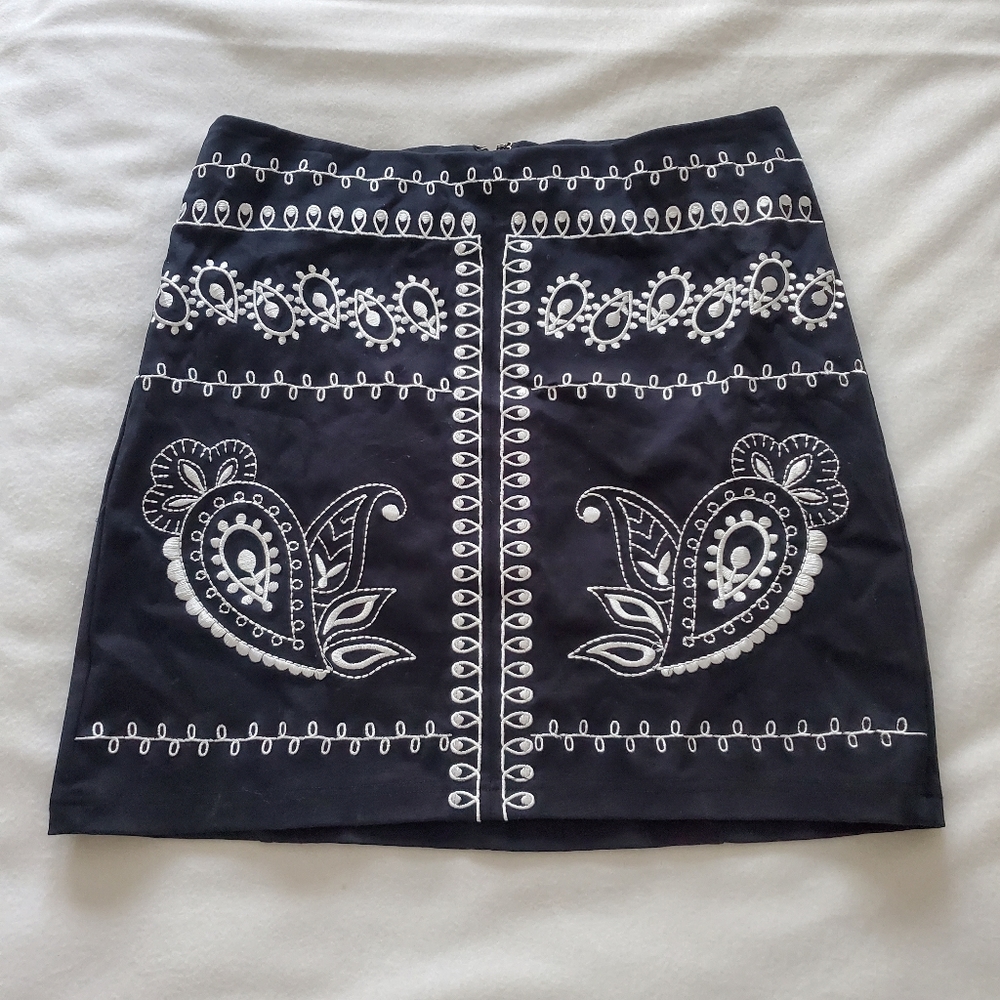 Rock and Roll Cowgirl Embroidered Mini Skirt